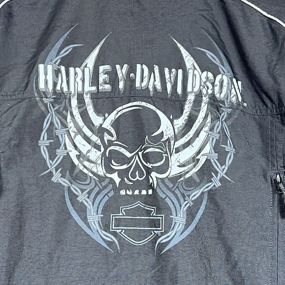 Harley Davidson HDMC Riding Gear Jacket Men’s XL Wings, Skull Back Hit. Black - Picture 2 of 14